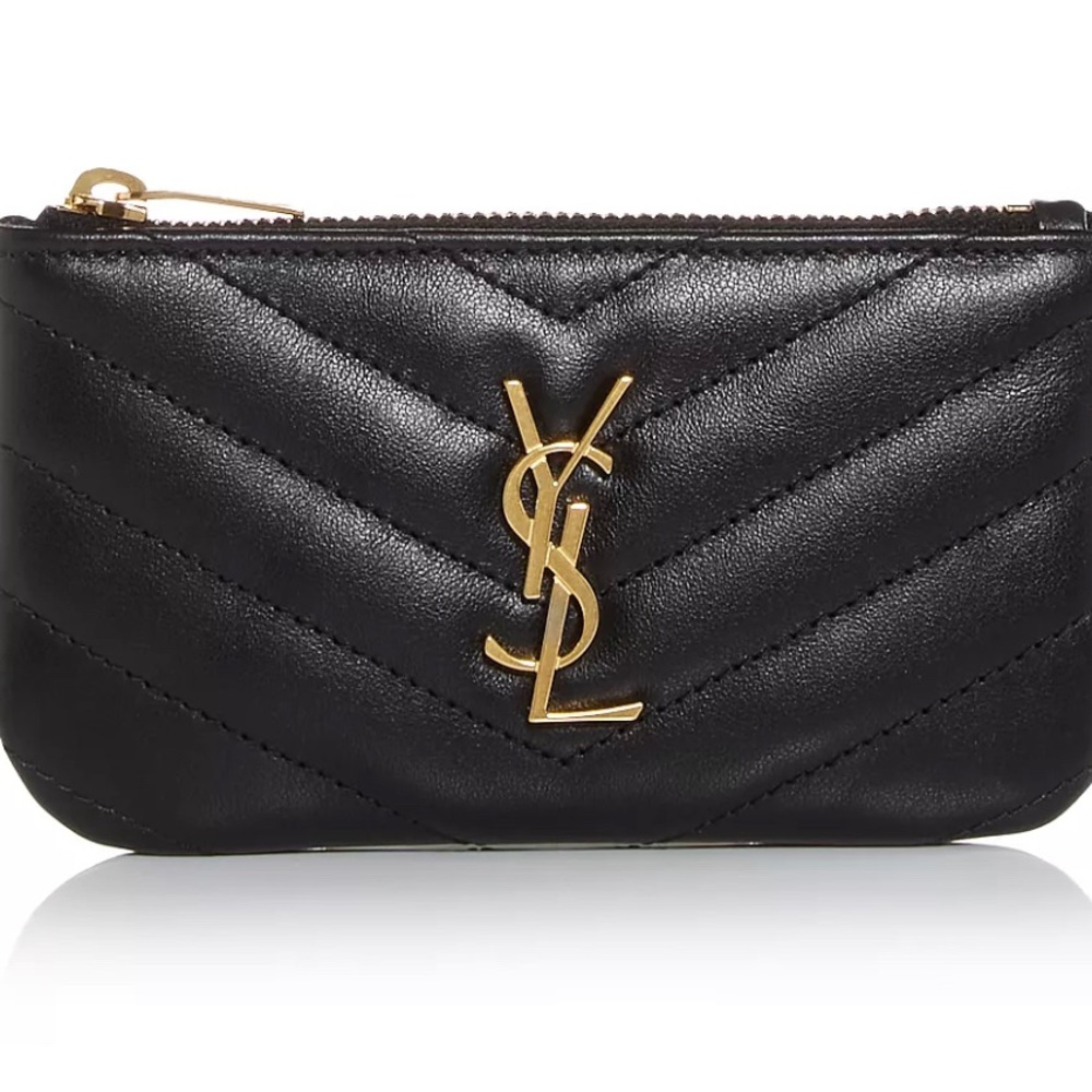 Saint Laurent monogram matelasse leather zip around wallet